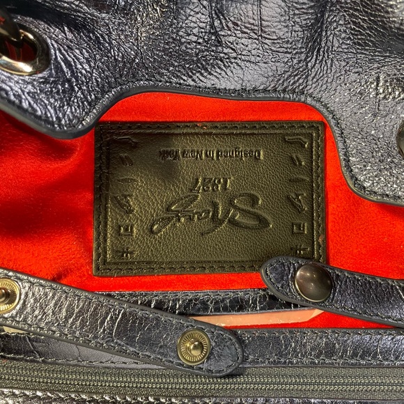 Sharif Legacy Croco Embossed Setosa Leather City Satchel - Picture 10 of 13